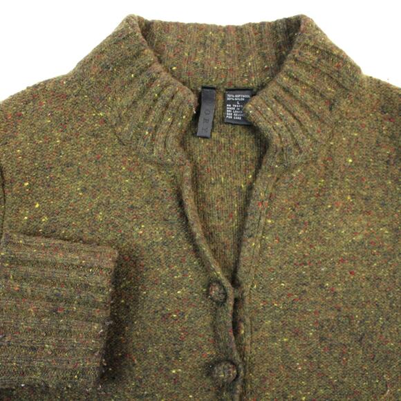 I'VORY‎ Womens L Cardigan Sweater Soft Wool Chunky Boho Hippie Green Purple - Picture 5 of 9